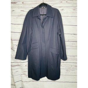 Henri Bendel New York Womens Black Trench Coat Raincoat Made in Italy Size US 14